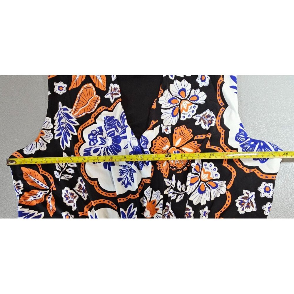 Chicos Womens 12 Boho Sleeveless Floral Pleat Front‎ Cartegena Maxi Dress - Picture 8 of 13